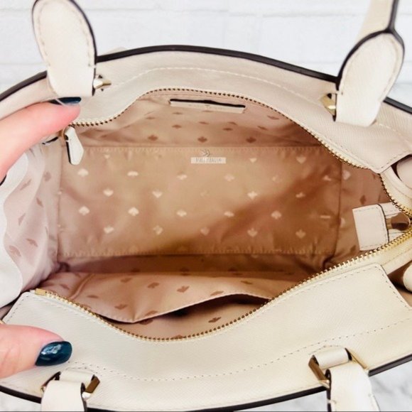 Kate Spade Staci Parchment White Medium Satchel Crossbody - Picture 7 of 10